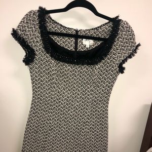 Black and white shirt patterned dress